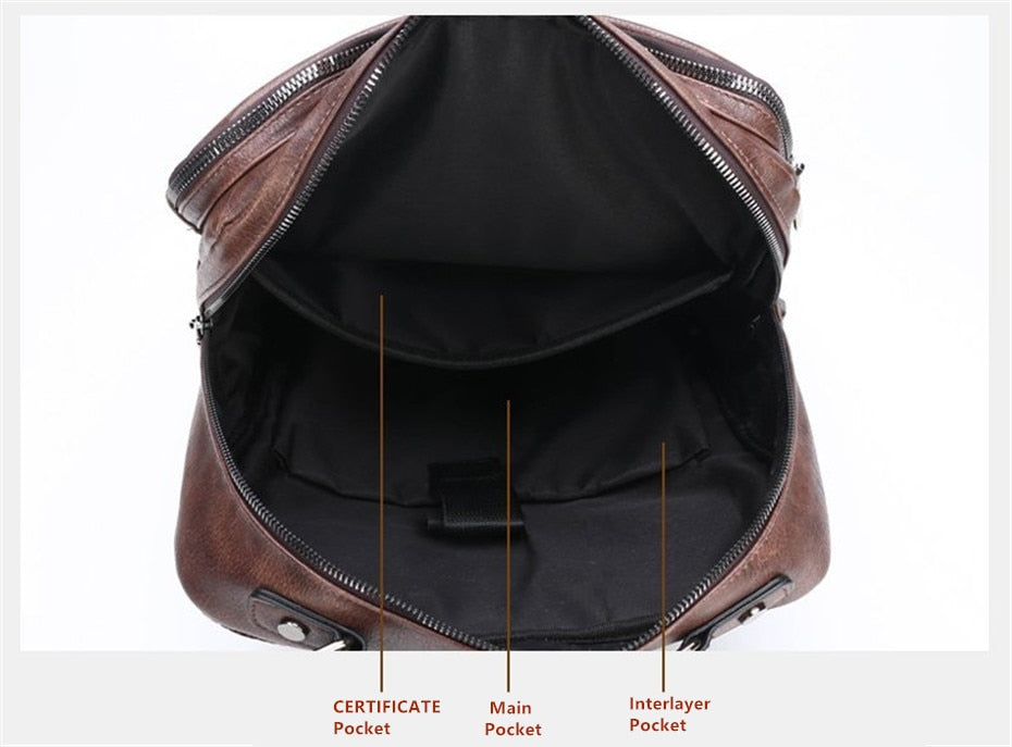 JEEP BULUO New Casual Large Capacity Leather Backpack