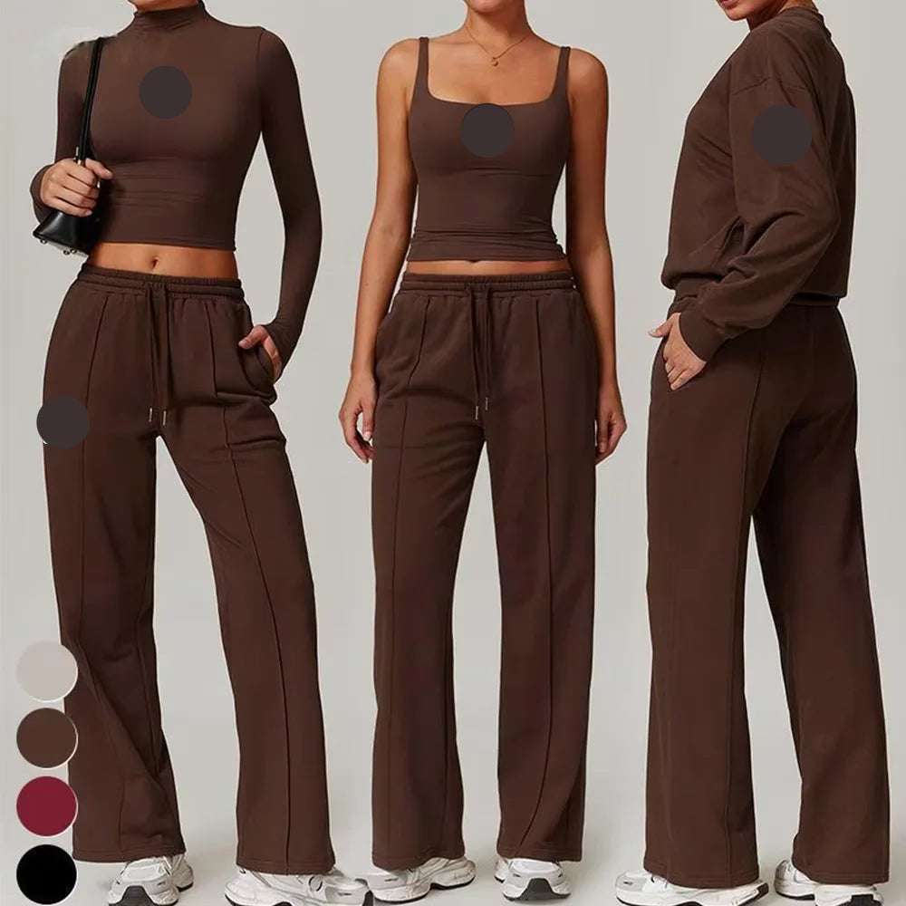 New Women's Sports Fitness Yoga 4pcs  Set