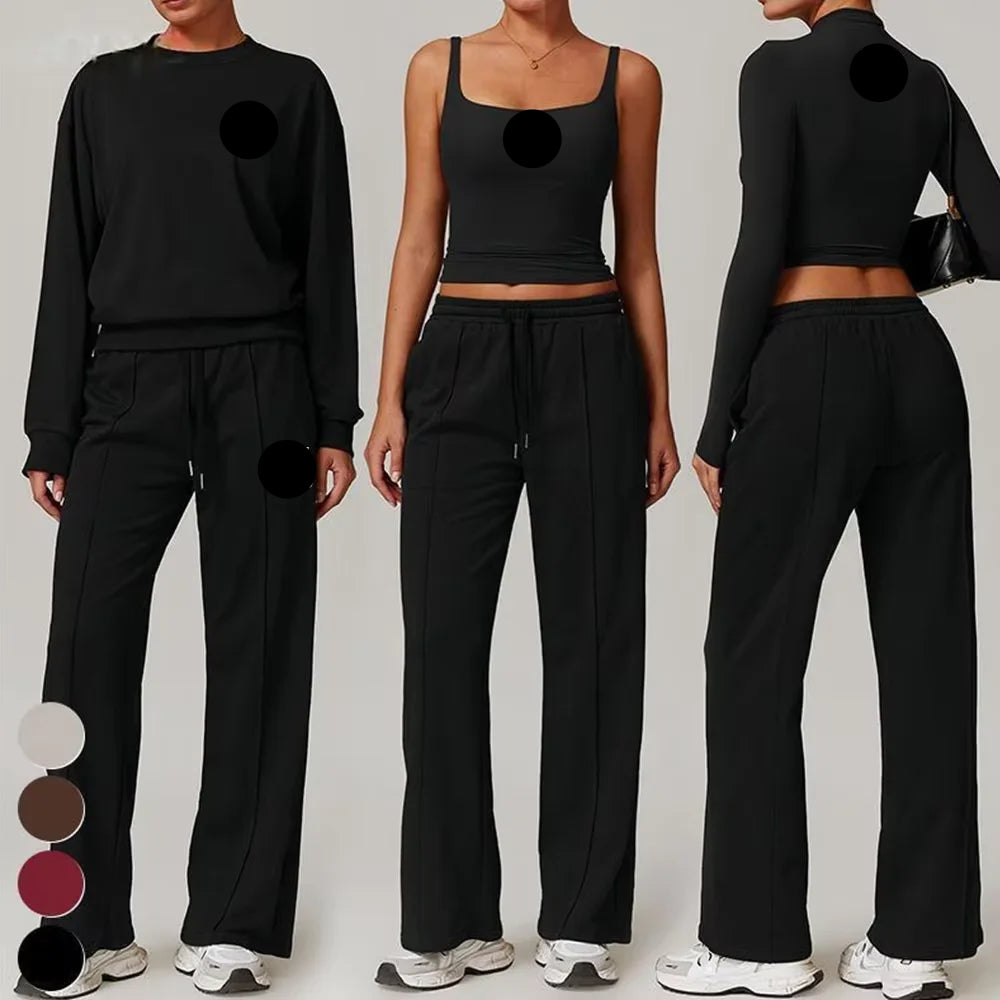 New Women's Sports Fitness Yoga 4pcs  Set
