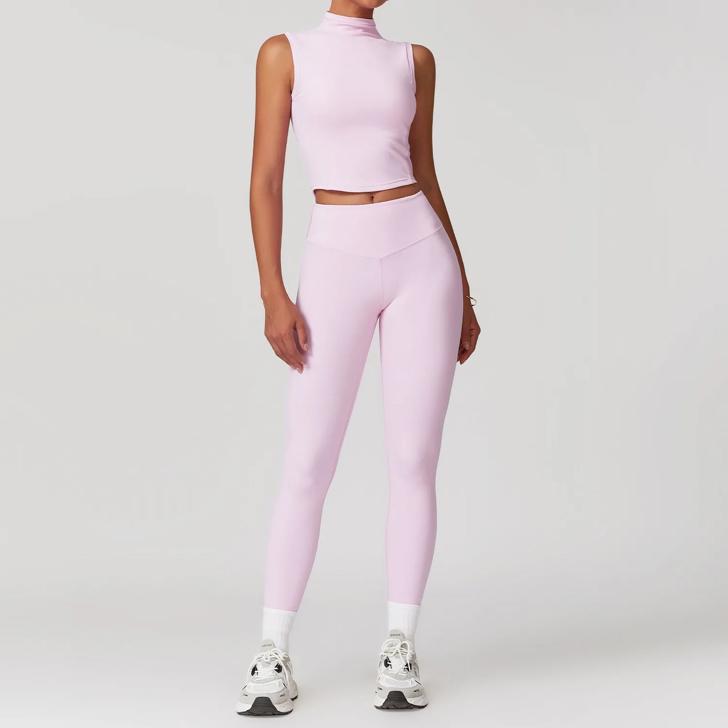 Ladies Yoga Fitness Crop Top and Leggings Set