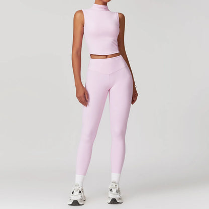 Ladies Yoga Fitness Crop Top and Leggings Set