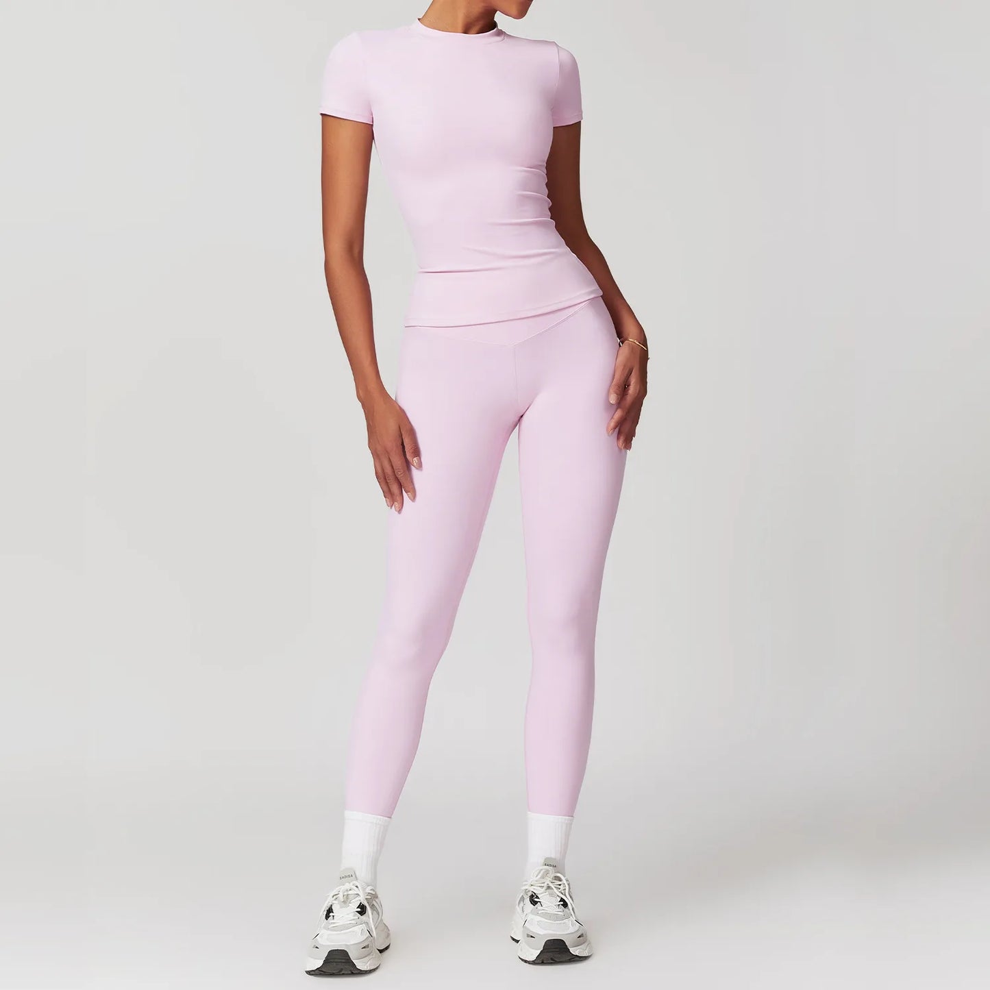 Ladies Yoga Fitness Crop Top and Leggings Set