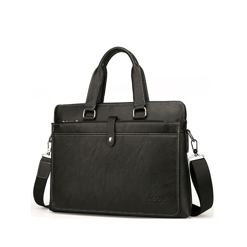 JEEP BULUO Luxury Leather Business Men Shoulder Bag