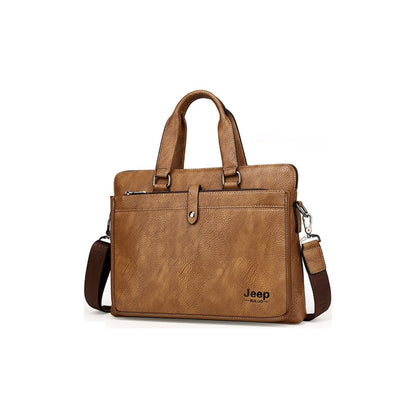 JEEP BULUO Luxury Leather Business Men Shoulder Bag
