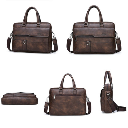 JEEP BULUO Split Leather Man Business Briefcase Bag
