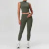 Ladies Yoga Fitness Crop Top and Leggings Set