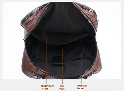 JEEP BULUO New Casual Large Capacity Leather Backpack