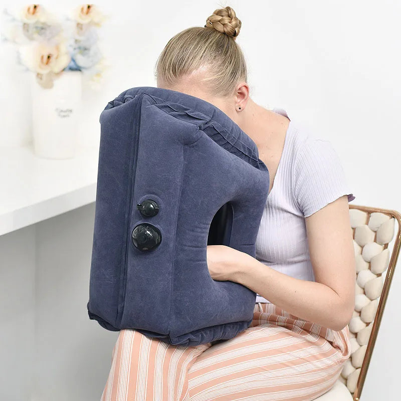 Flocking Travel Inflatable Pillow Rest Pillow